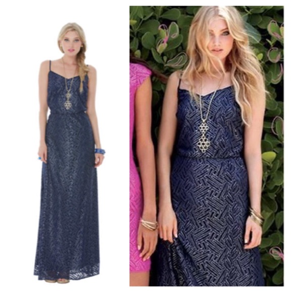 lilly pulitzer navy maxi dress